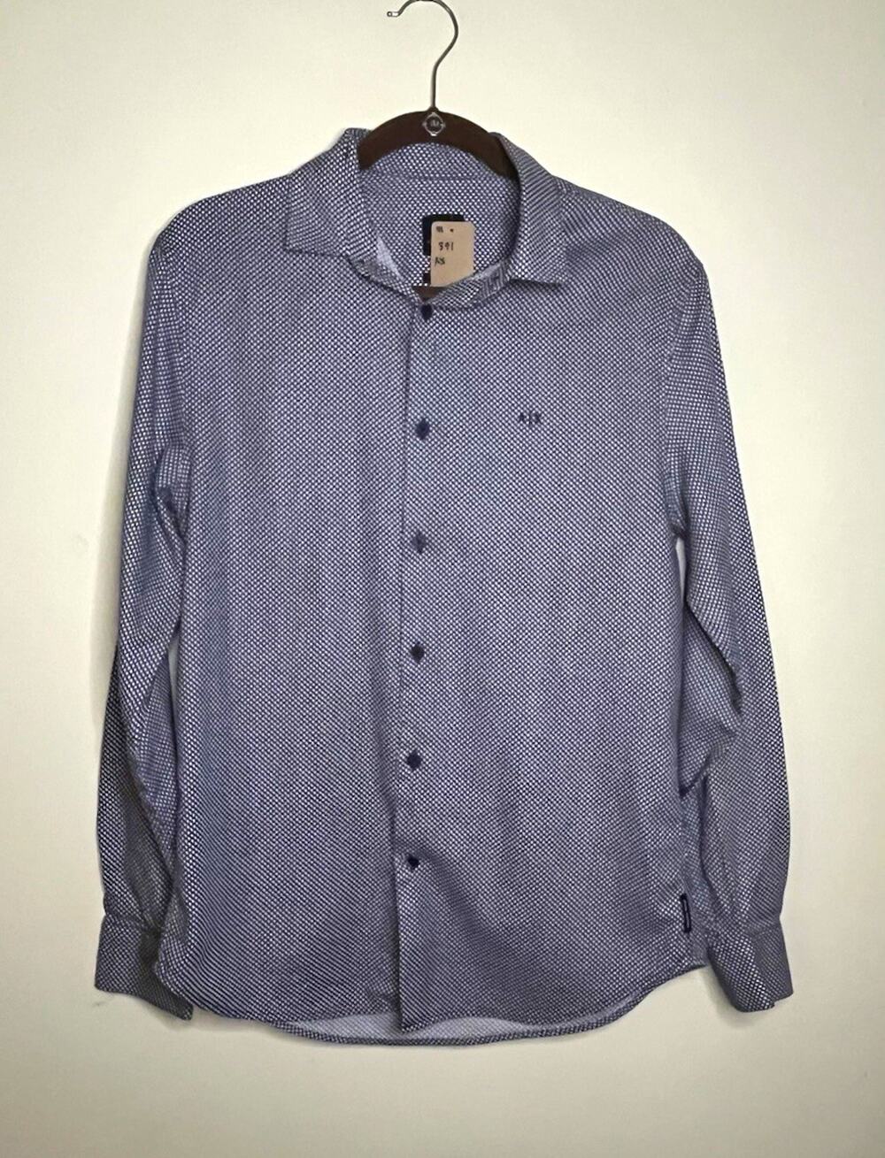 Armani Exchange Men’s Button Up Shirt Size S Black/White Geometric Regular
